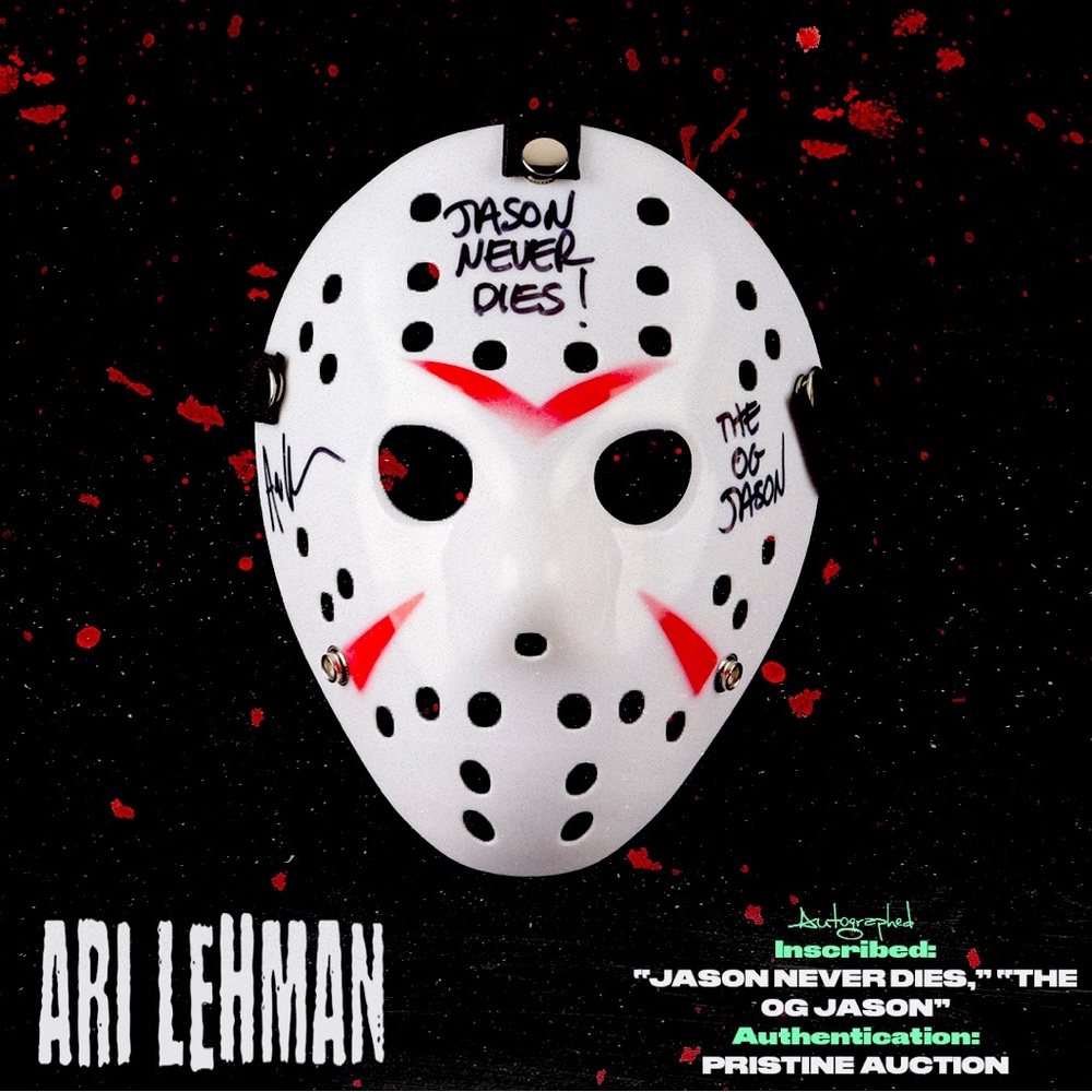 Halloween “Jason” Hockey Mask, autographed by first Jason actor Ari Lehman